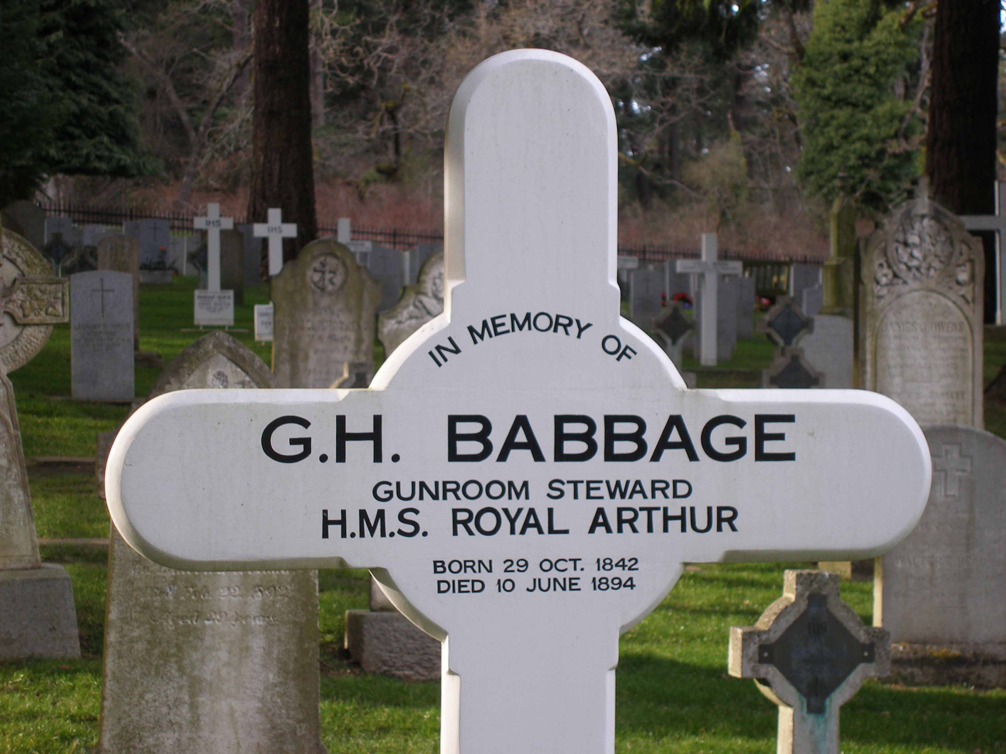 George Henry babbage tomb, close up